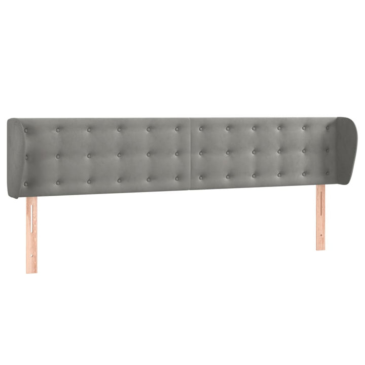 sengegavl med kanter 163x23x78/88cm fløjl lysegrå
