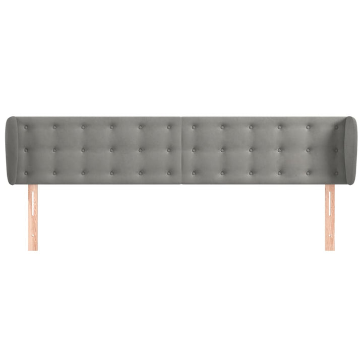 sengegavl med kanter 163x23x78/88cm fløjl lysegrå