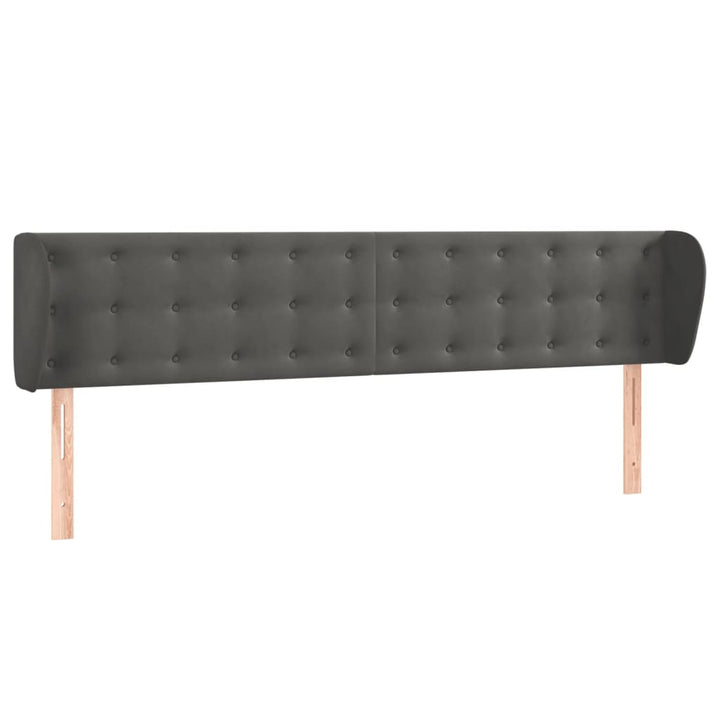 sengegavl med kanter 163x23x78/88 cm fløjl mørkegrå