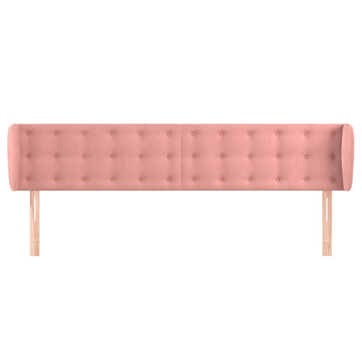 sengegavl med kanter 163x23x78/88 cm fløjl lyserød