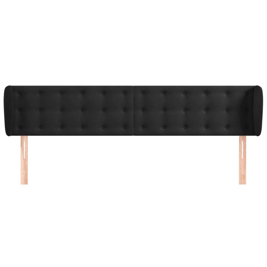 sengegavl med kanter 183x23x78/88 cm fløjl sort