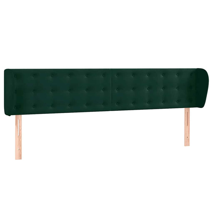 sengegavl med kanter 183x23x78/88 cm fløjl mørkegrøn