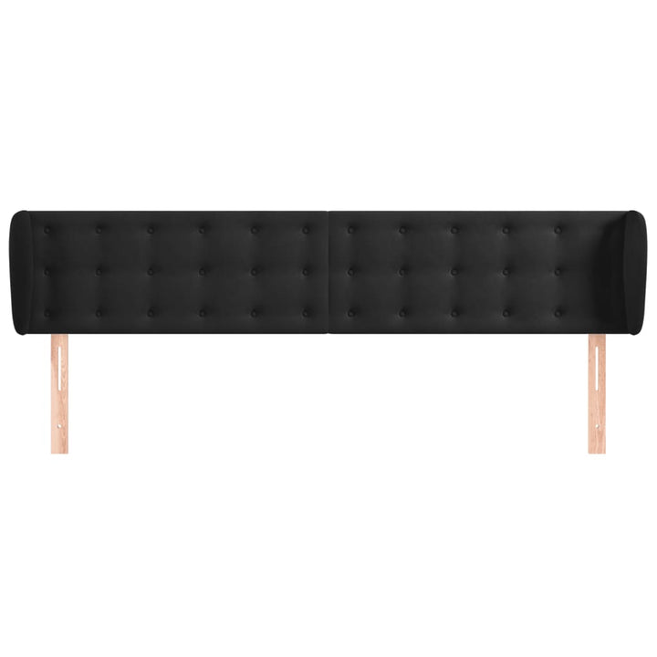 sengegavl med kanter 203x23x78/88 cm fløjl sort