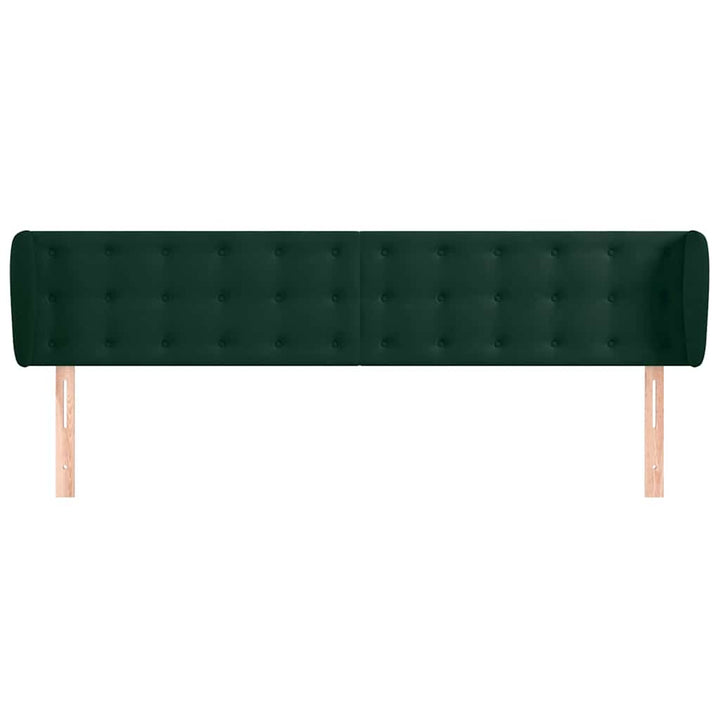 sengegavl med kanter 203x23x78/88 cm fløjl mørkegrøn