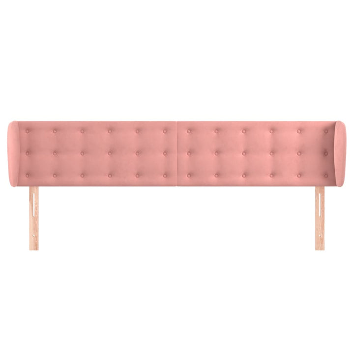 sengegavl med kanter 203x23x78/88 cm fløjl lyserød