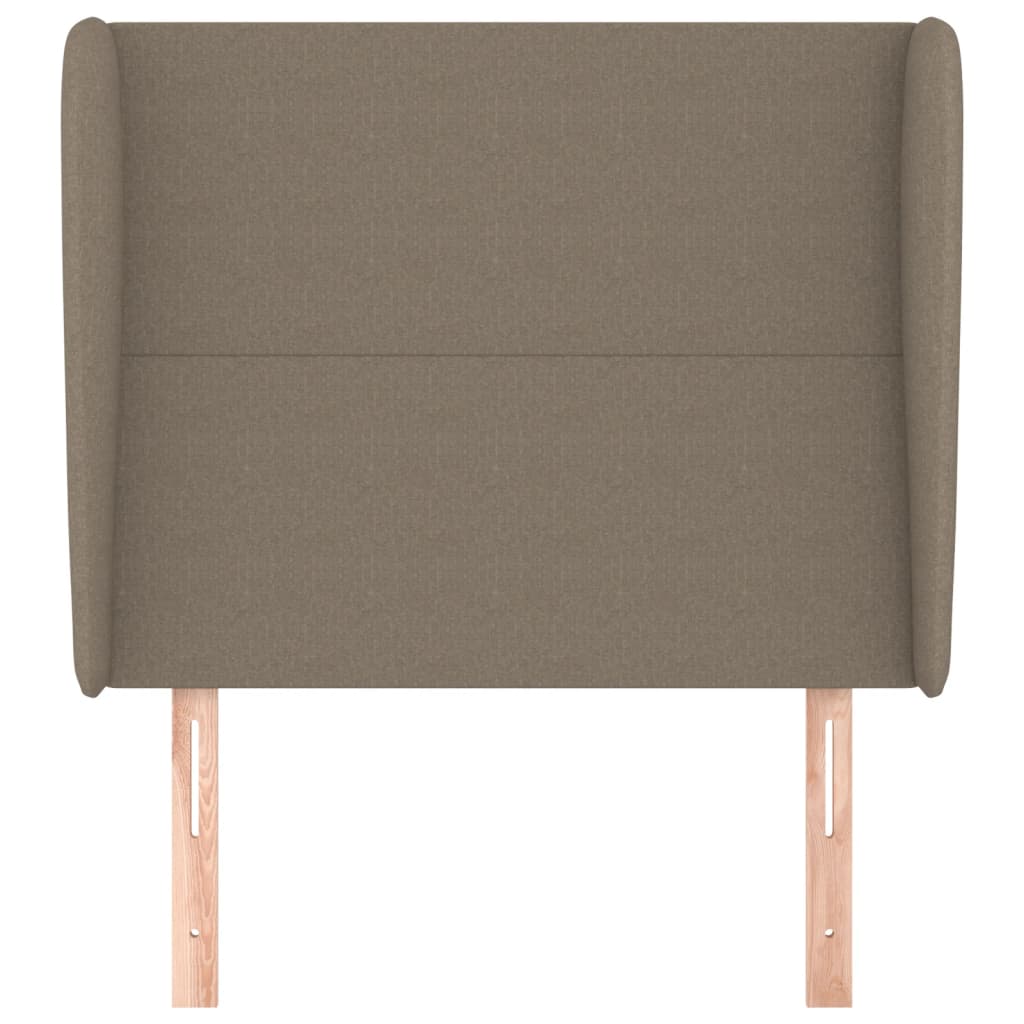 sengegavl med kanter 83x23x118/128 cm stof gråbrun