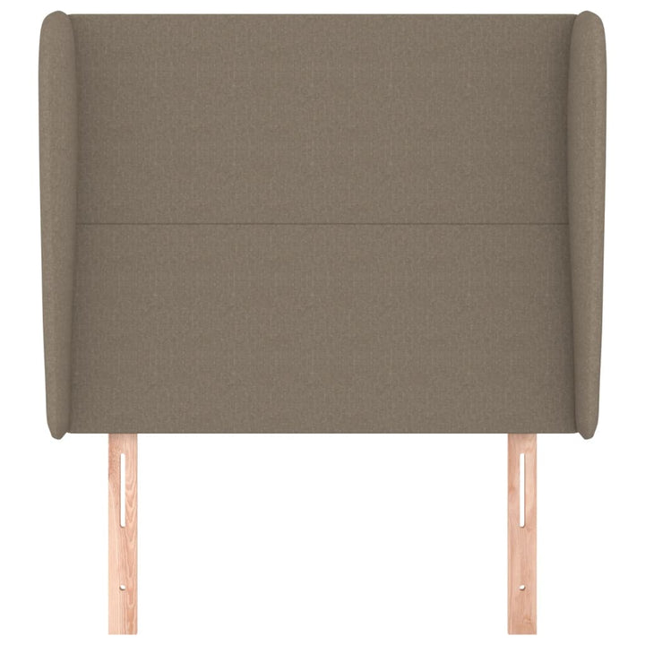 sengegavl med kanter 83x23x118/128 cm stof gråbrun