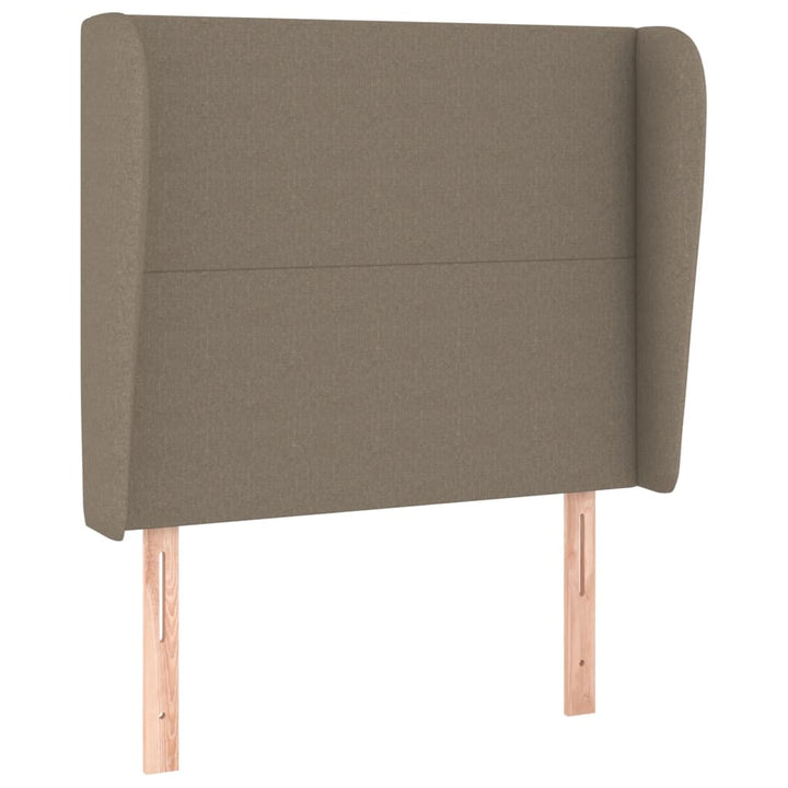 sengegavl med kanter 93x23x118/128 cm stof gråbrun