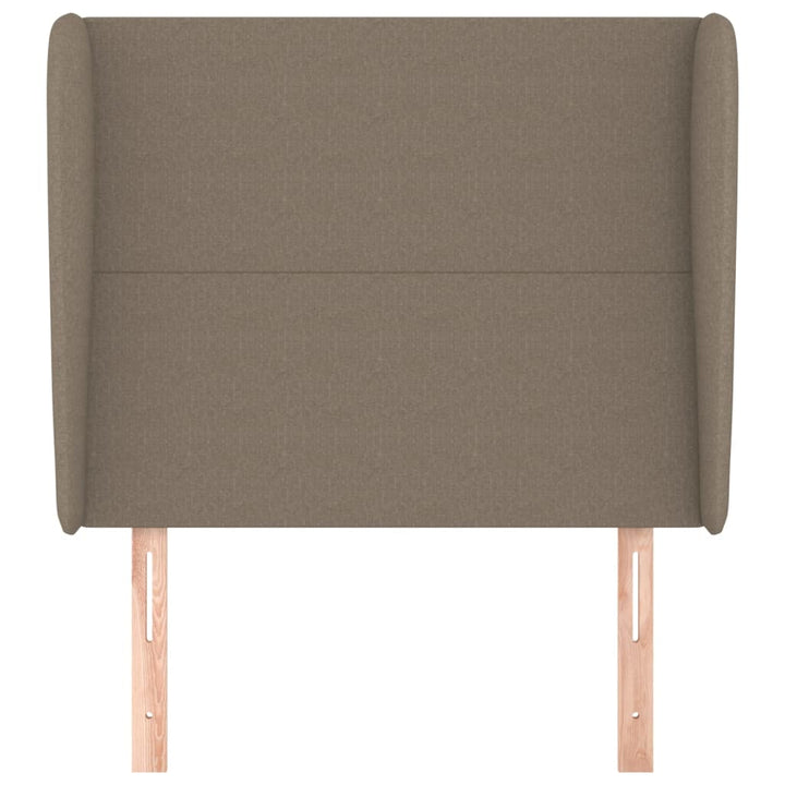 sengegavl med kanter 93x23x118/128 cm stof gråbrun