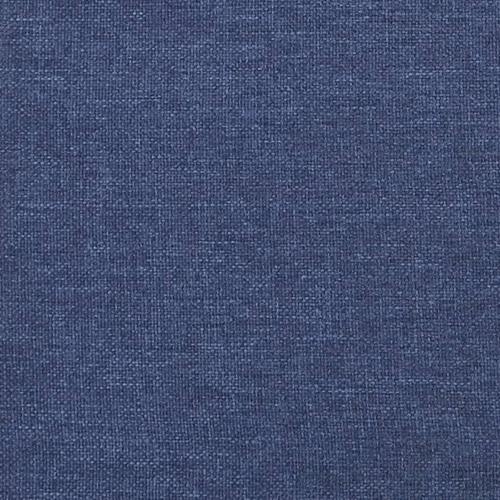 sengegavl med kanter 147x23x118/128 cm stof blå
