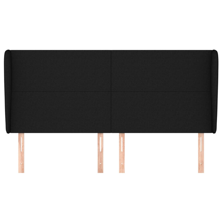sengegavl med kanter 183x23x118/128 cm stof sort