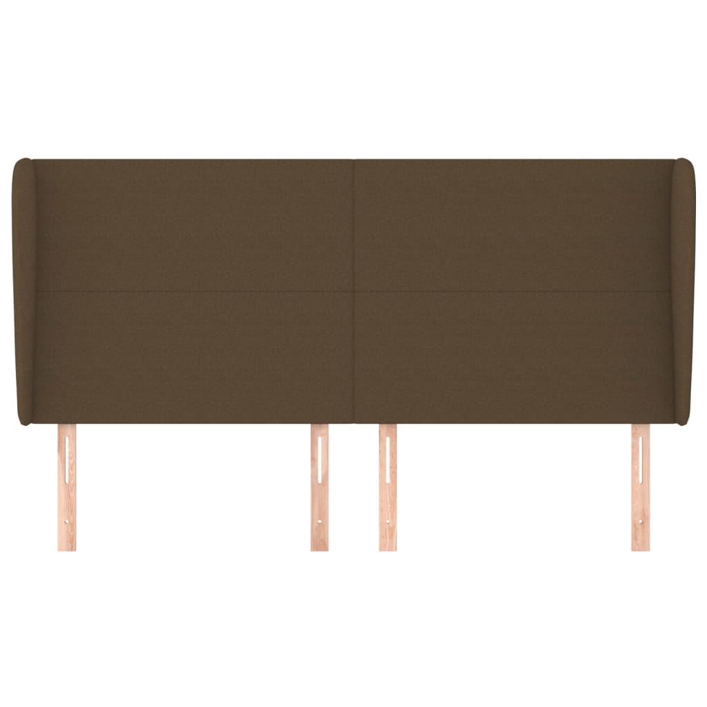 sengegavl med kanter 183x23x118/128 cm stof mørkebrun