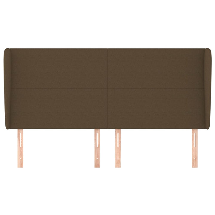 sengegavl med kanter 183x23x118/128 cm stof mørkebrun