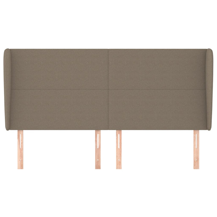 sengegavl med kanter 183x23x118/128 cm stof gråbrun
