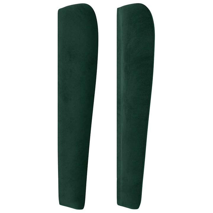 sengegavl med kanter 93x23x118/128 cm fløjl mørkegrøn