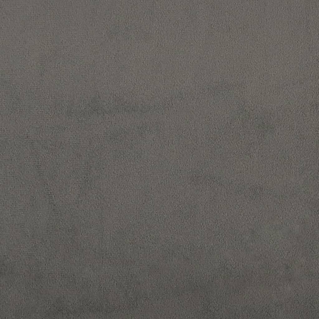 sengegavl med kanter 163x23x118/128 cm fløjl mørkegrå