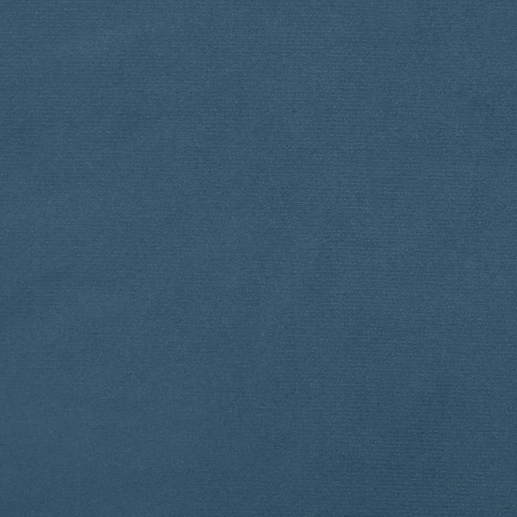sengegavl med kanter 203x23x118/128 cm fløjl mørkeblå