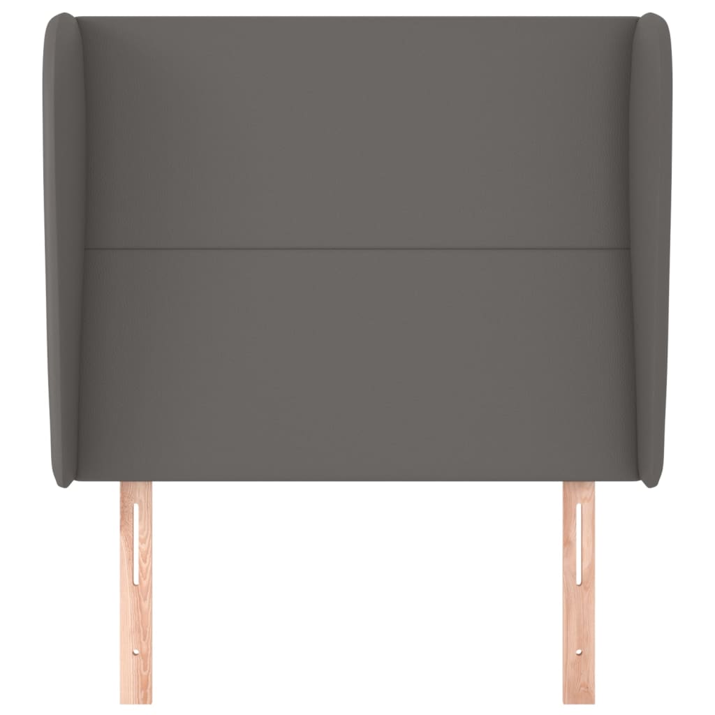 sengegavl med kanter 83x23x118/128 cm kunstlæder grå