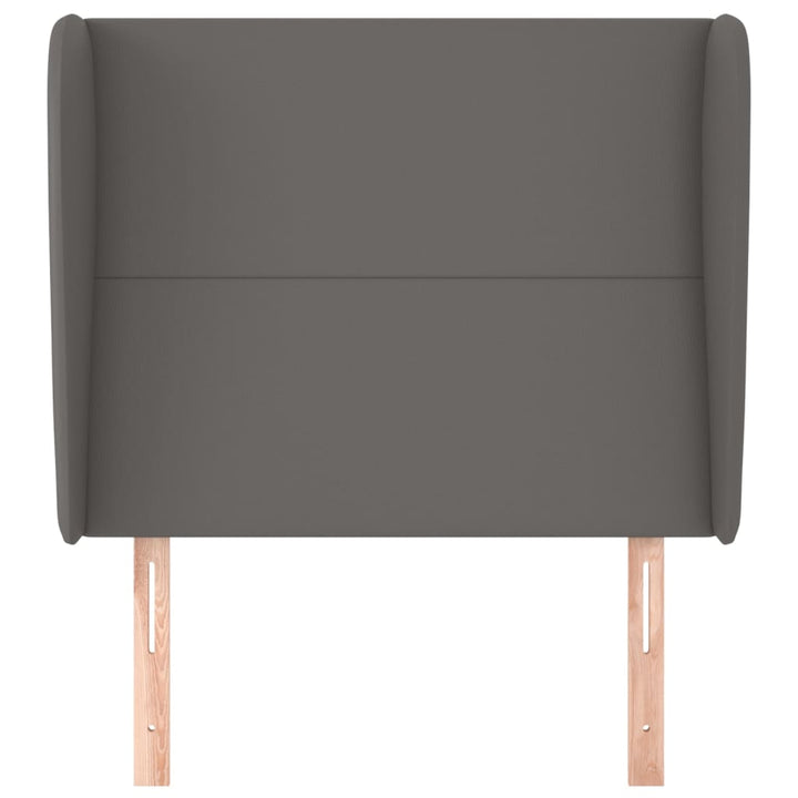 sengegavl med kanter 93x23x118/128 cm kunstlæder grå