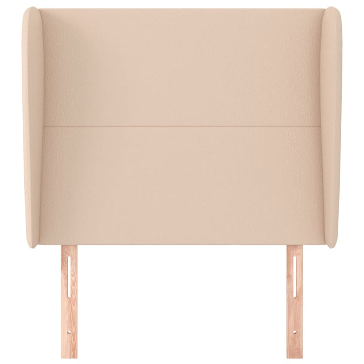 sengegavl med kanter 93x23x118/128 cm kunstlæder cappuccino
