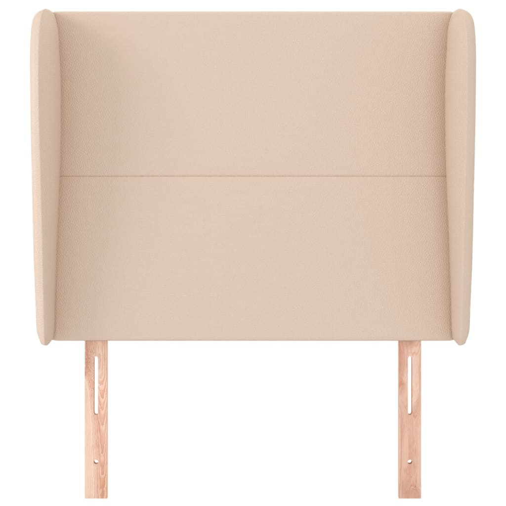 sengegavl med kanter 103x23x118/128 cm kunstlæder cappuccino