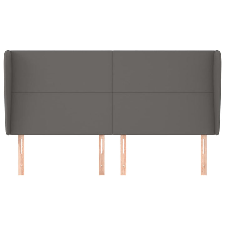 sengegavl med kanter 183x23x118/128 cm kunstlæder grå