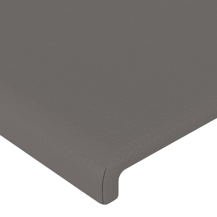 sengegavl med kanter 183x23x118/128 cm kunstlæder grå