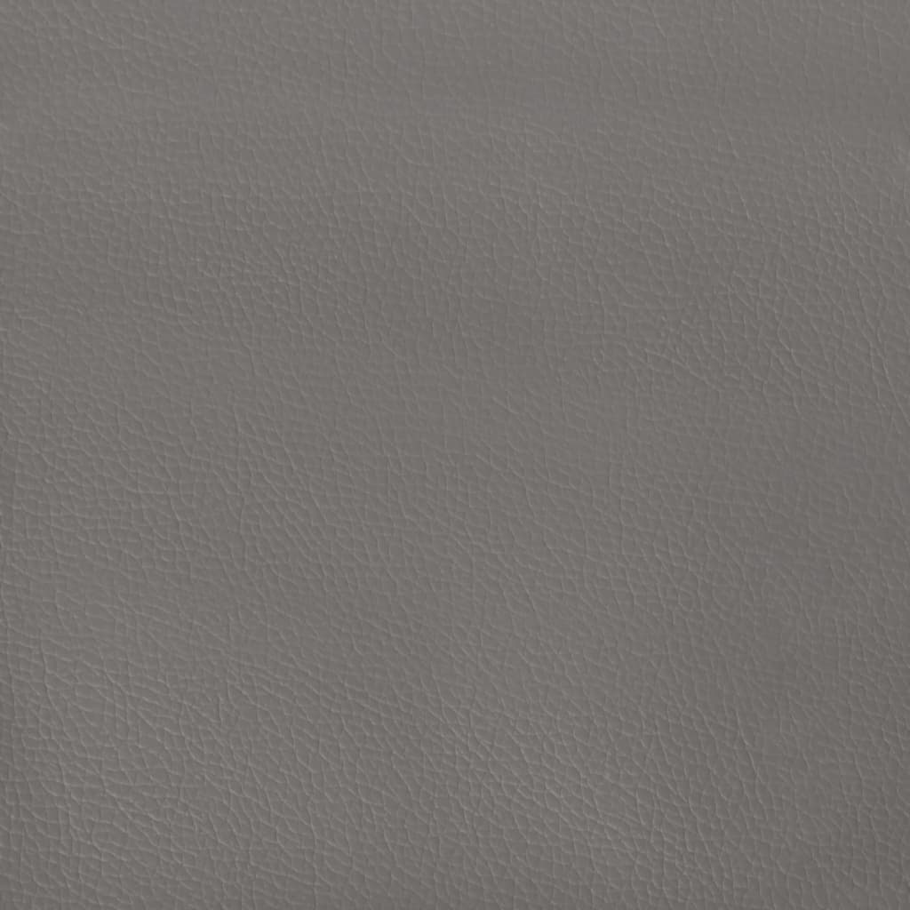 sengegavl med kanter 183x23x118/128 cm kunstlæder grå