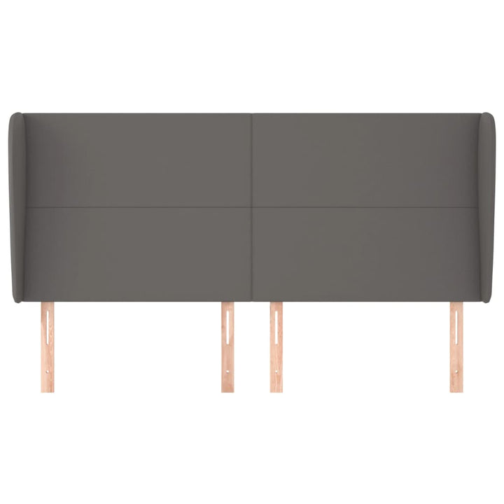 sengegavl med kanter 203x23x118/128 cm kunstlæder grå