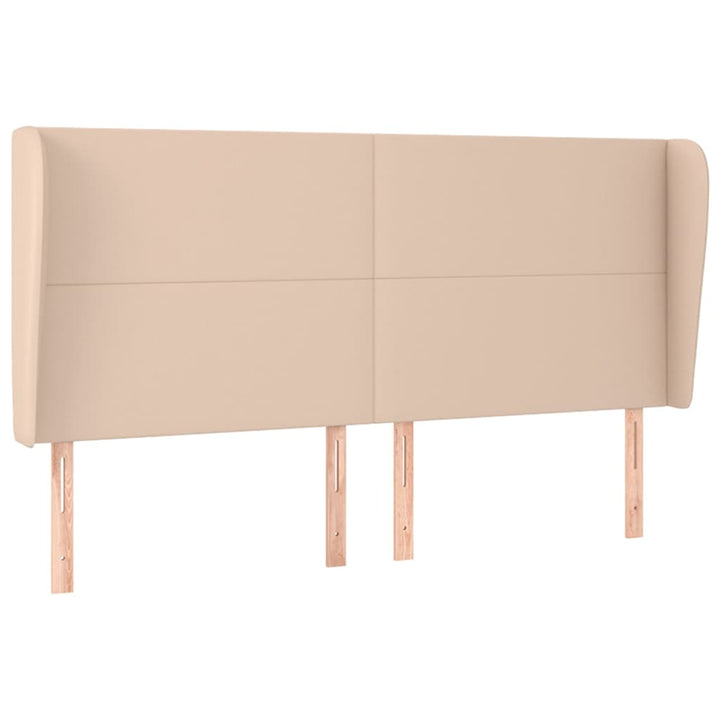 sengegavl med kanter 203x23x118/128 cm kunstlæder cappuccino
