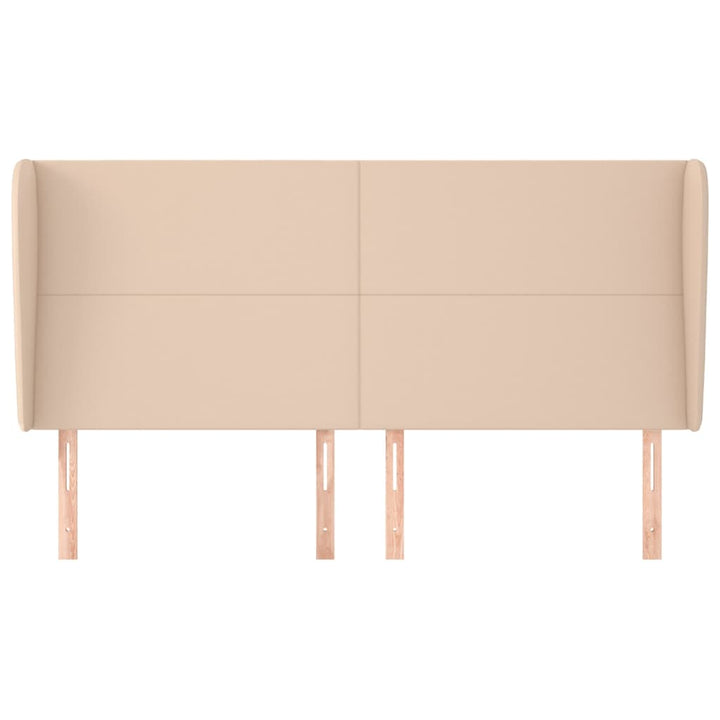 sengegavl med kanter 203x23x118/128 cm kunstlæder cappuccino