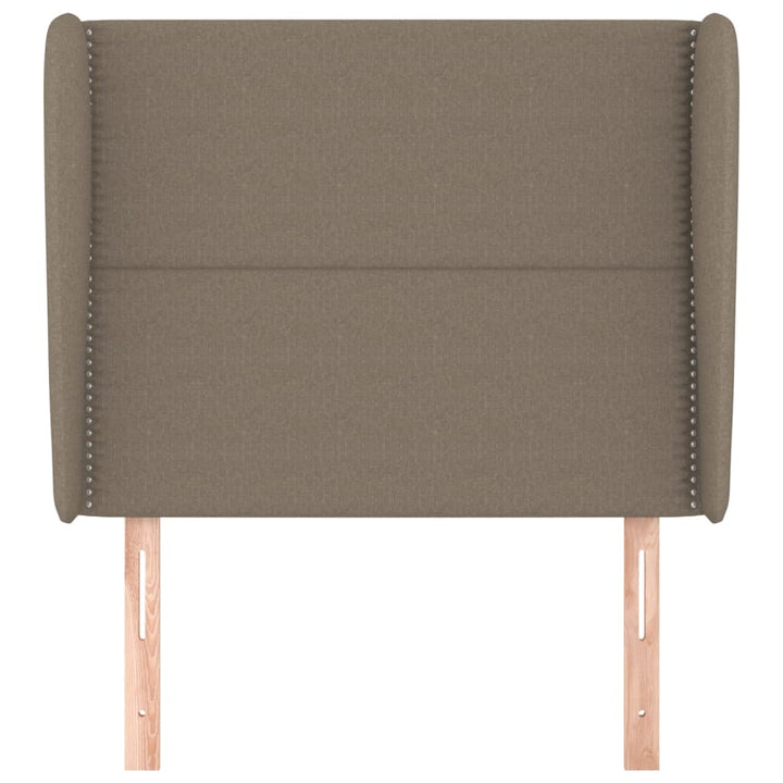 sengegavl med kanter 93x23x118/128 cm stof gråbrun