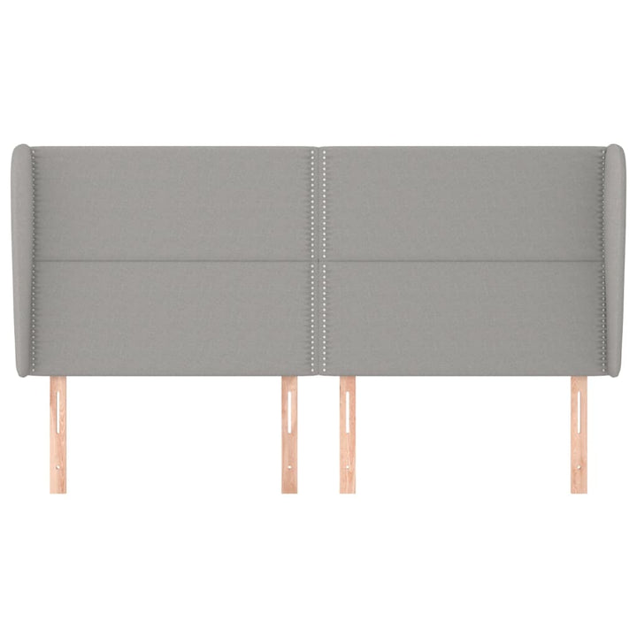 sengegavl med kanter 183x23x118/128 cm stof lysegrå
