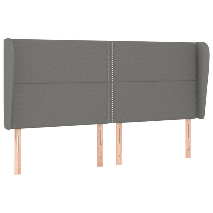 sengegavl med kanter 203x23x118/128 cm stof mørkegrå