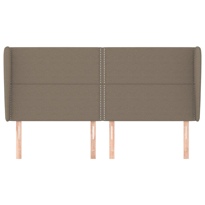 sengegavl med kanter 203x23x118/128 cm stof gråbrun