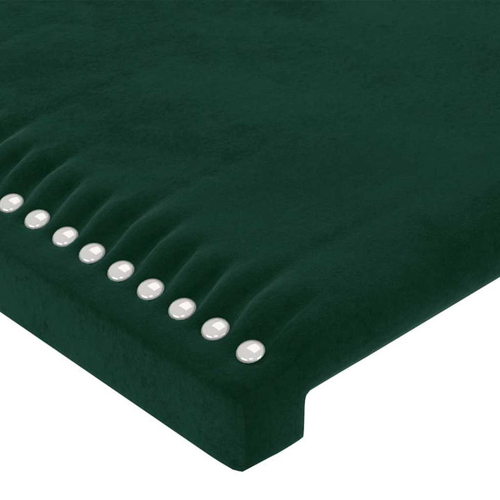 sengegavl med kanter 103x23x118/128 cm fløjl mørkegrøn
