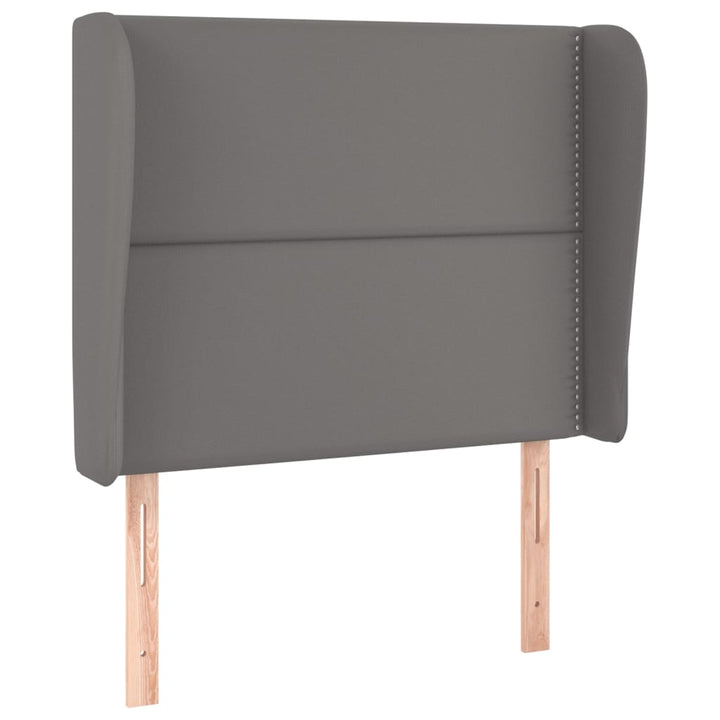 sengegavl med kanter 103x23x118/128 cm kunstlæder grå