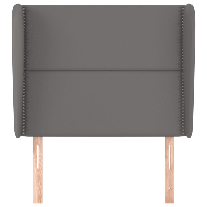 sengegavl med kanter 103x23x118/128 cm kunstlæder grå