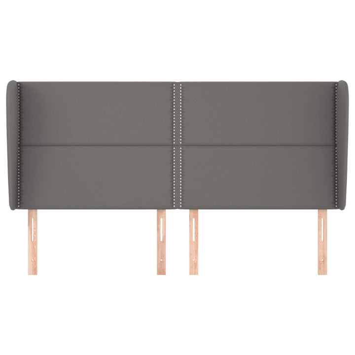 sengegavl med kanter 203x23x118/128 cm kunstlæder grå