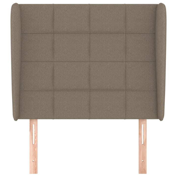 sengegavl med kanter 103x23x118/128 cm stof gråbrun