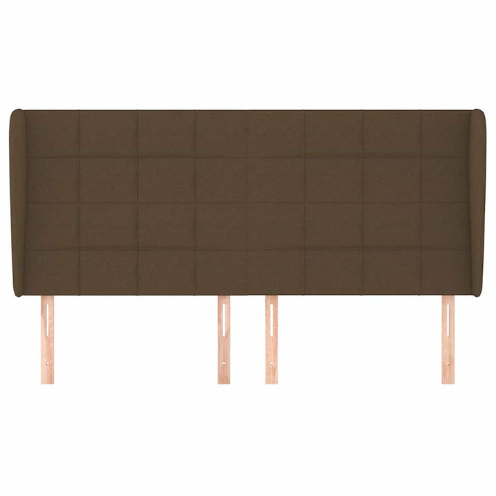 sengegavl med kanter 163x23x118/128 cm stof mørkebrun