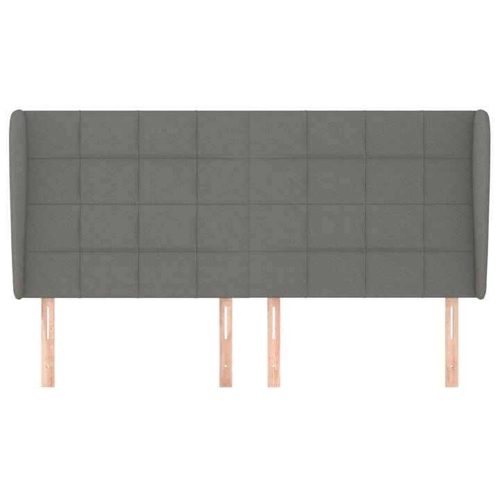 sengegavl med kanter 203x23x118/128 cm stof mørkegrå