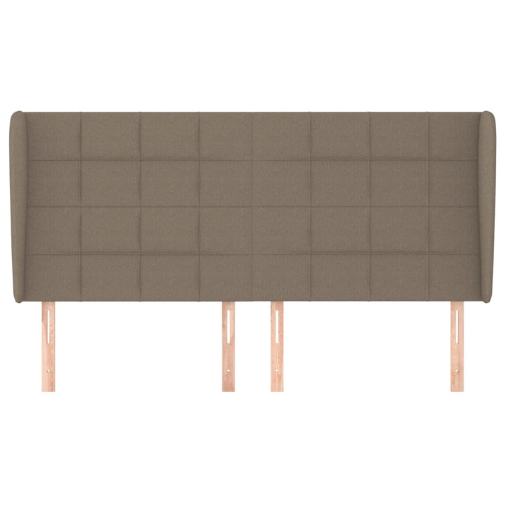 sengegavl med kanter 203x23x118/128 cm stof gråbrun