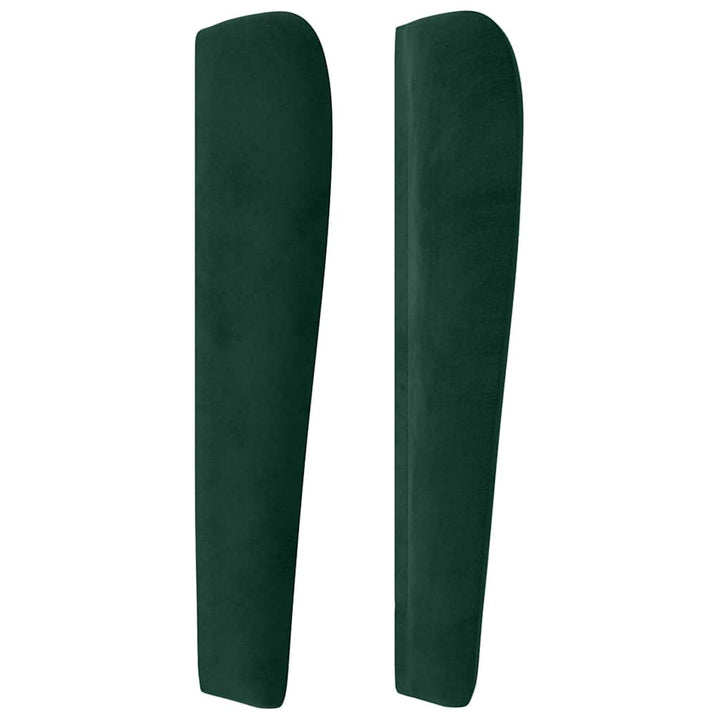 sengegavl med kanter 83x23x118/128 cm fløjl mørkegrøn