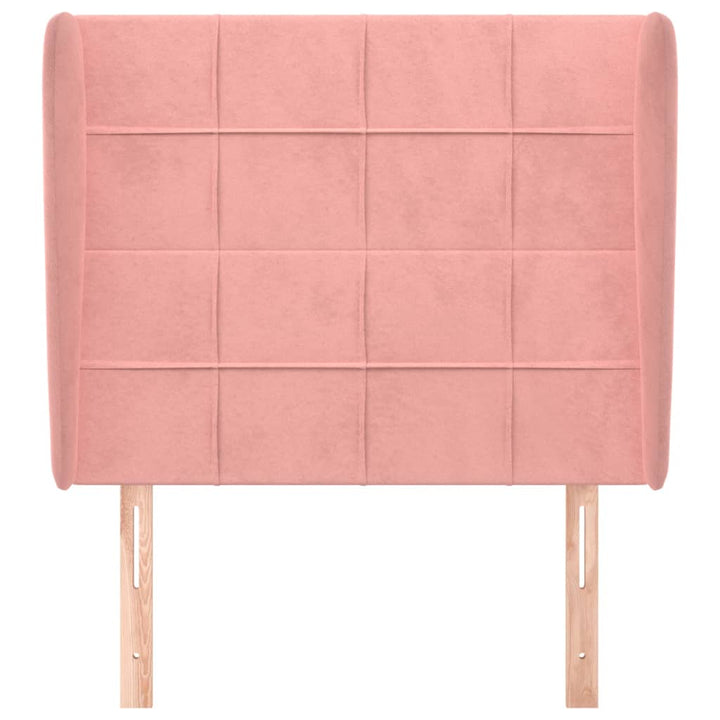sengegavl med kanter 83x23x118/128 cm fløjl pink