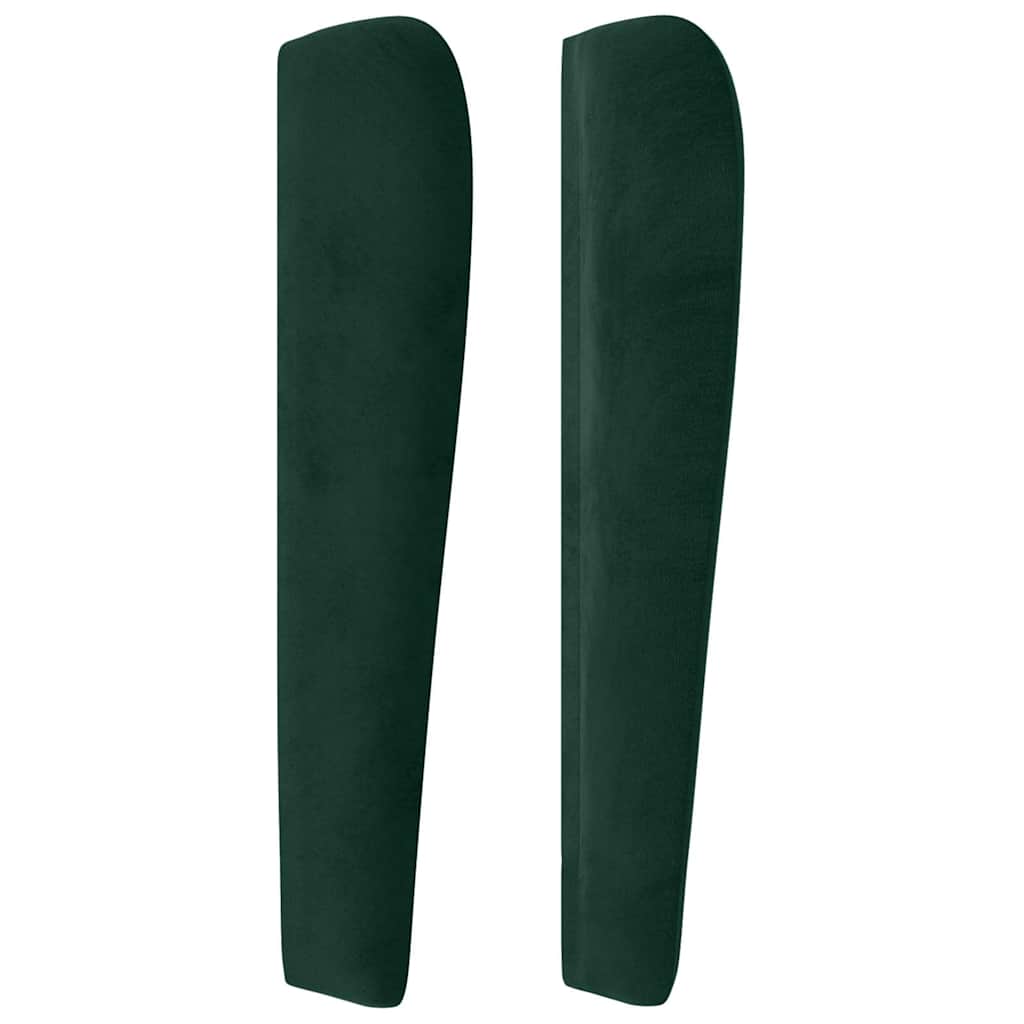 sengegavl med kanter 103x23x118/128 cm fløjl mørkegrøn