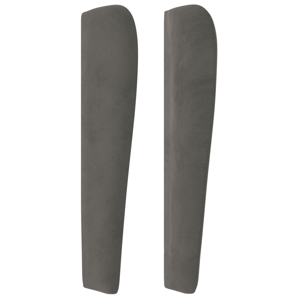 sengegavl med kanter 163x23x118/128 cm fløjl sort