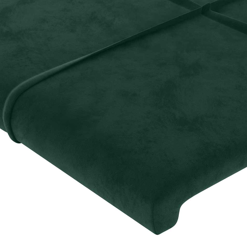 sengegavl med kanter 163x23x118/128 cm fløjl mørkegrøn