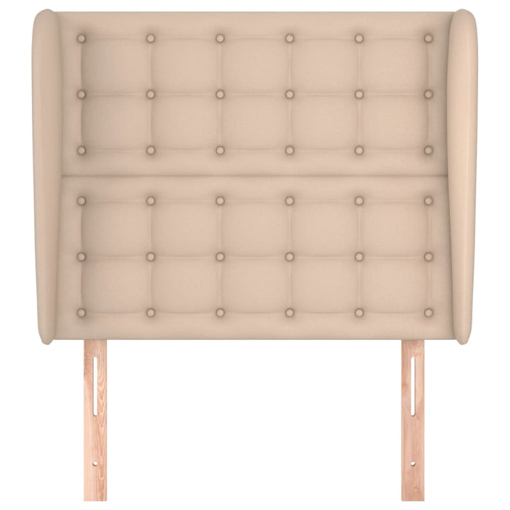 sengegavl med kanter 83x23x118/128 cm kunstlæder cappuccino