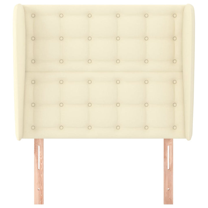 sengegavl med kanter 103x23x118/128 cm kunstlæder cremefarvet